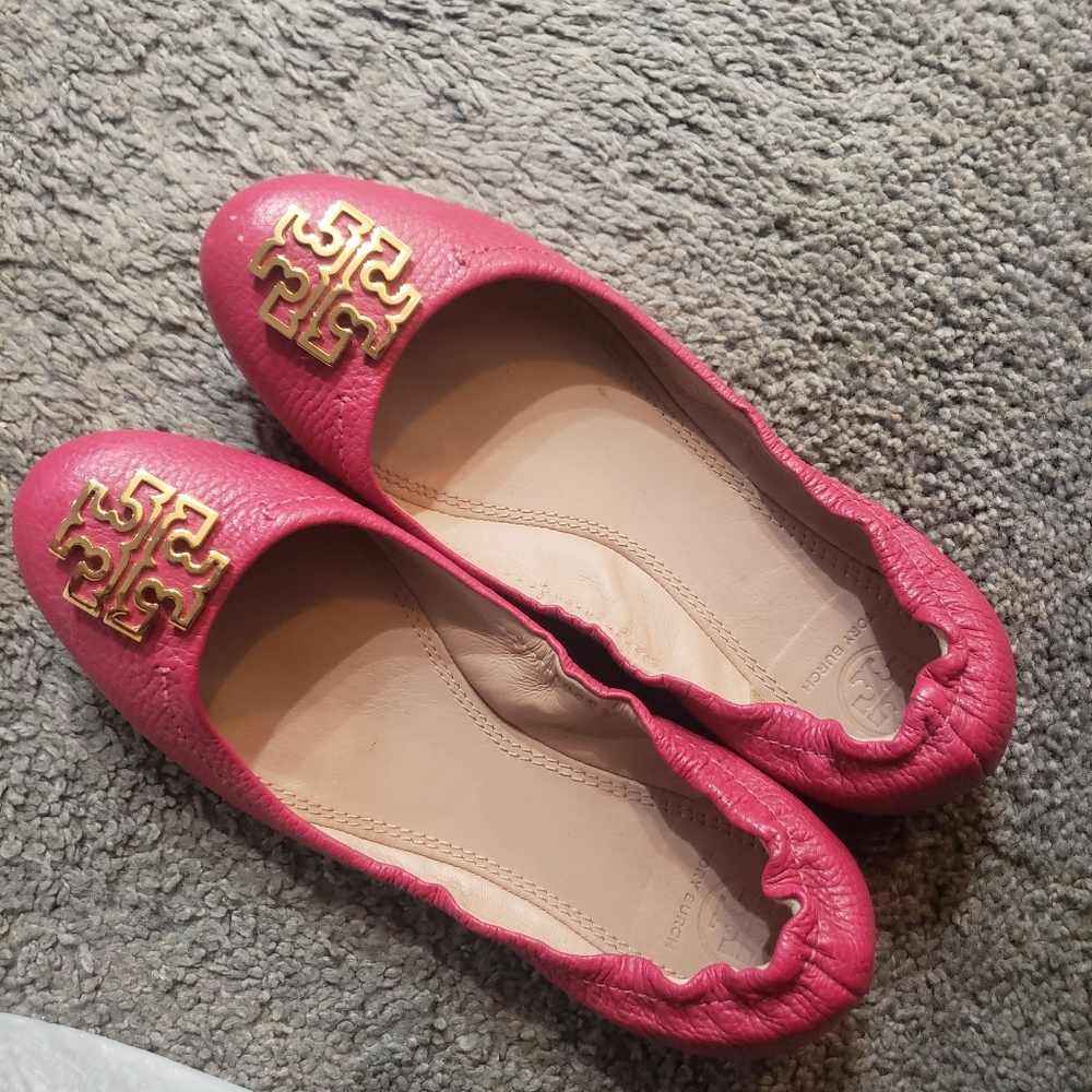 Tory Burch hot pink flats size 7 barely worn